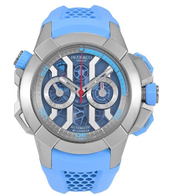 Jacob & Co. Epic X Chrono Titanium Sky Blue Watch Replica EC323.20.AA.AA.ABRUA Jacob and Co Watch Price